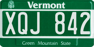 VT license plate XQJ842