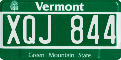VT license plate XQJ844