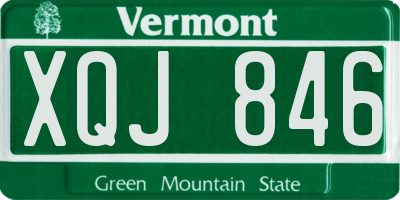 VT license plate XQJ846