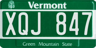 VT license plate XQJ847