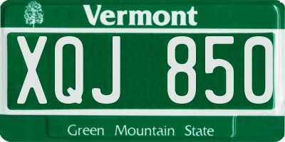 VT license plate XQJ850