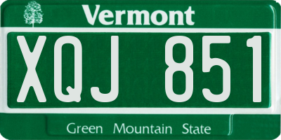 VT license plate XQJ851