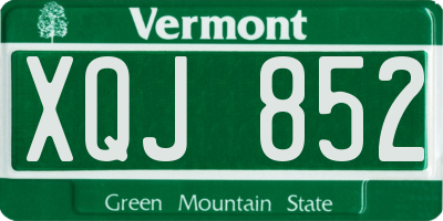 VT license plate XQJ852