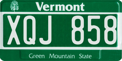 VT license plate XQJ858