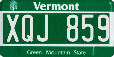 VT license plate XQJ859