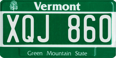 VT license plate XQJ860