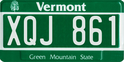 VT license plate XQJ861