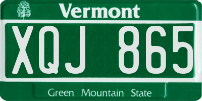 VT license plate XQJ865