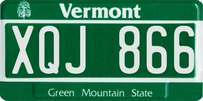 VT license plate XQJ866