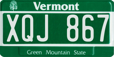 VT license plate XQJ867