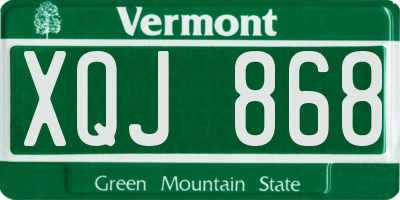 VT license plate XQJ868