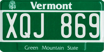 VT license plate XQJ869