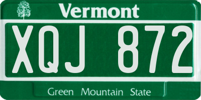 VT license plate XQJ872