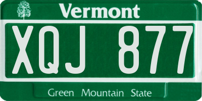 VT license plate XQJ877