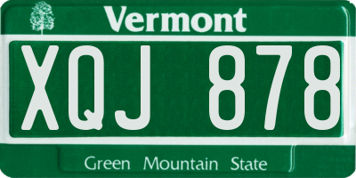 VT license plate XQJ878