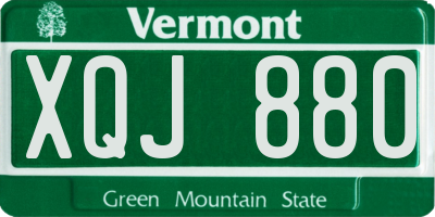 VT license plate XQJ880