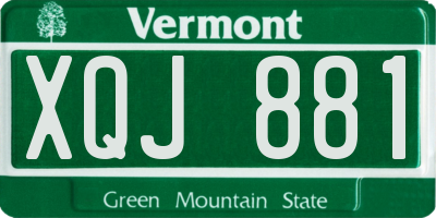 VT license plate XQJ881
