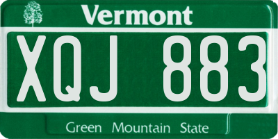 VT license plate XQJ883