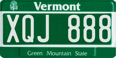 VT license plate XQJ888
