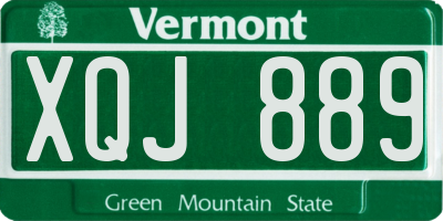 VT license plate XQJ889