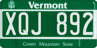 VT license plate XQJ892