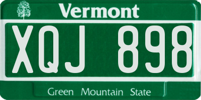 VT license plate XQJ898
