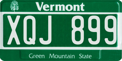 VT license plate XQJ899