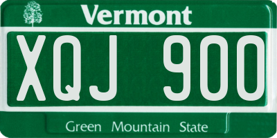 VT license plate XQJ900