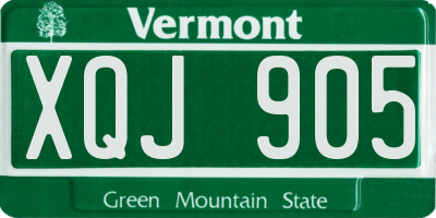 VT license plate XQJ905