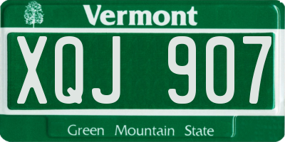VT license plate XQJ907