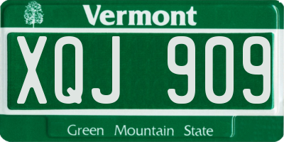VT license plate XQJ909