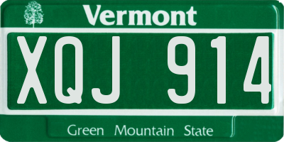 VT license plate XQJ914