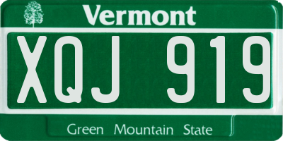 VT license plate XQJ919