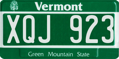 VT license plate XQJ923