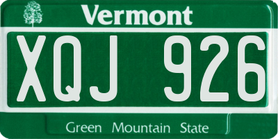 VT license plate XQJ926