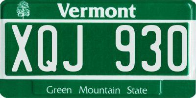 VT license plate XQJ930