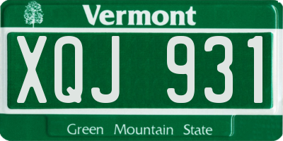 VT license plate XQJ931