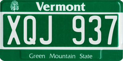 VT license plate XQJ937