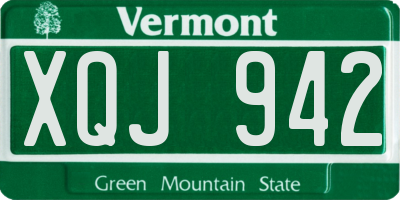 VT license plate XQJ942