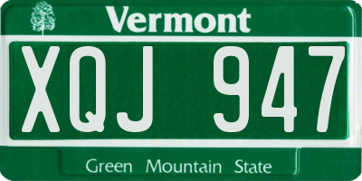VT license plate XQJ947