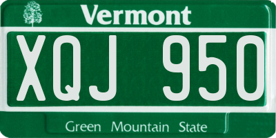 VT license plate XQJ950