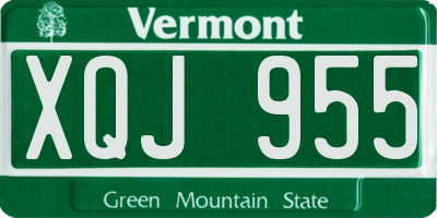 VT license plate XQJ955