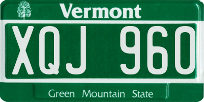 VT license plate XQJ960