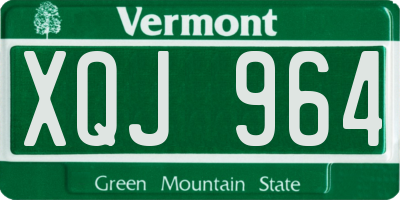 VT license plate XQJ964