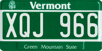 VT license plate XQJ966