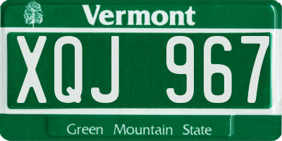 VT license plate XQJ967