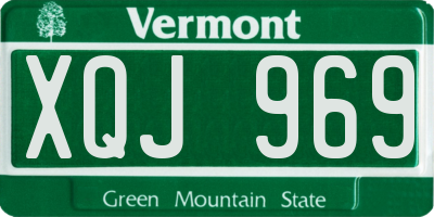 VT license plate XQJ969