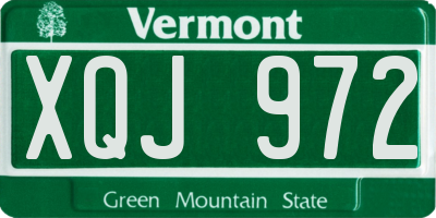 VT license plate XQJ972