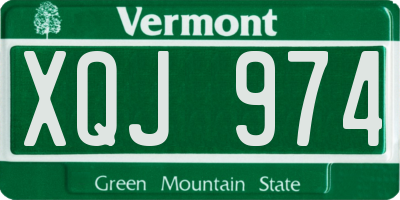 VT license plate XQJ974