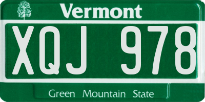 VT license plate XQJ978